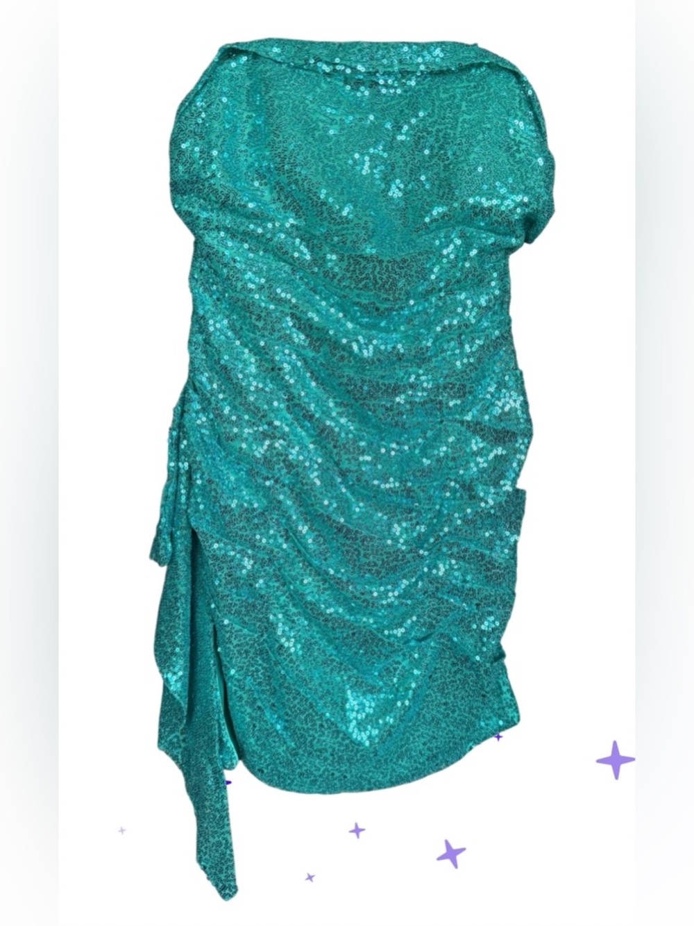Turquoise Sequin Cocktail Dress
